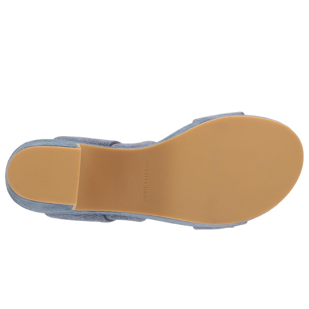 See By Chloe Blue Denim Platform Sandals - Picture 6 of 15